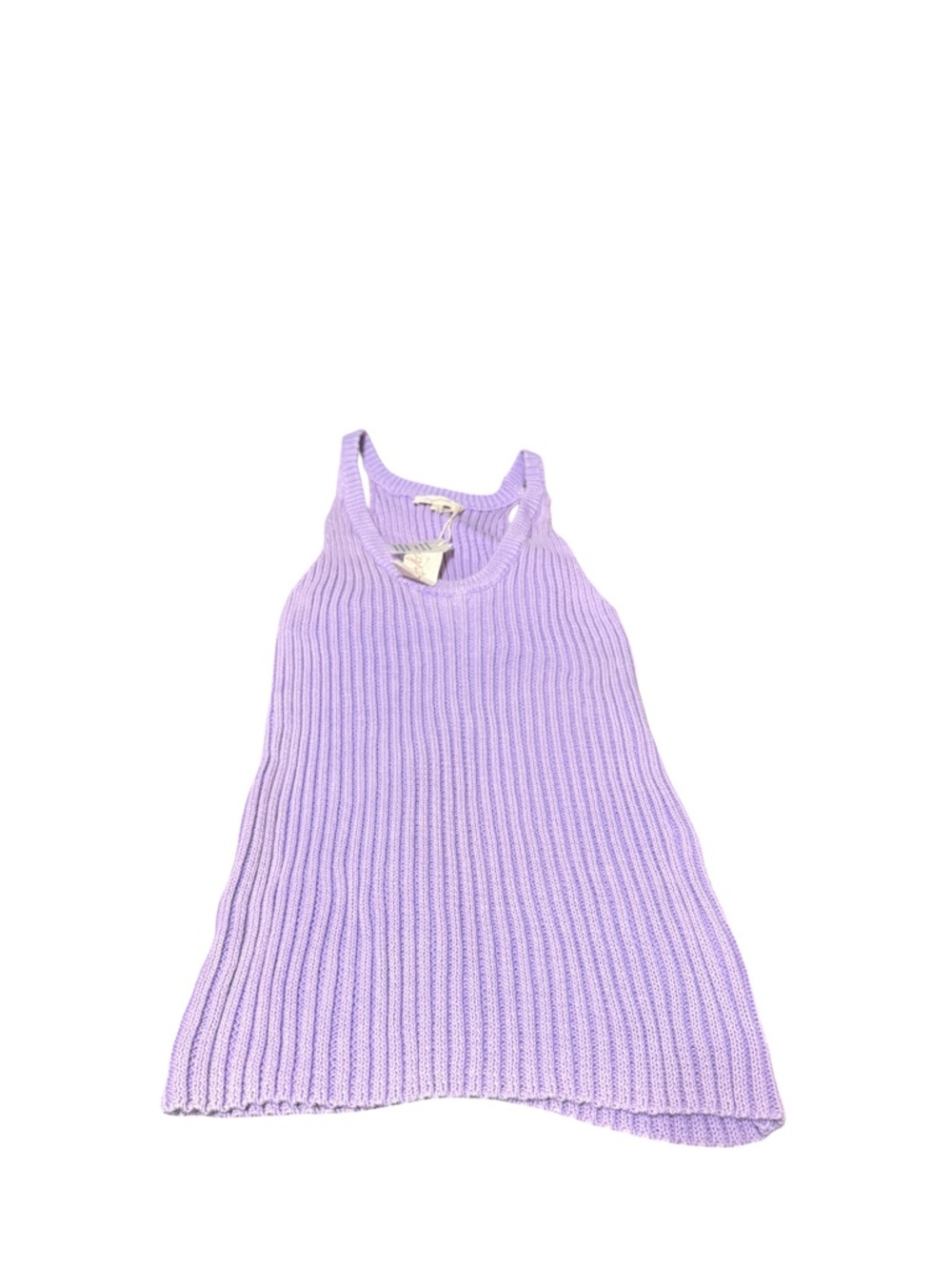 Mystree Sleeveless Ribbed Tank Top in Washed Lavender Size Medium - Picture 3 of 7